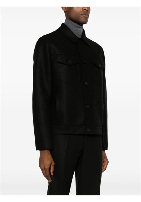 Black button-up shirt jacket Harris wharf london - men HARRIS WHARF LONDON | C9331MLK199